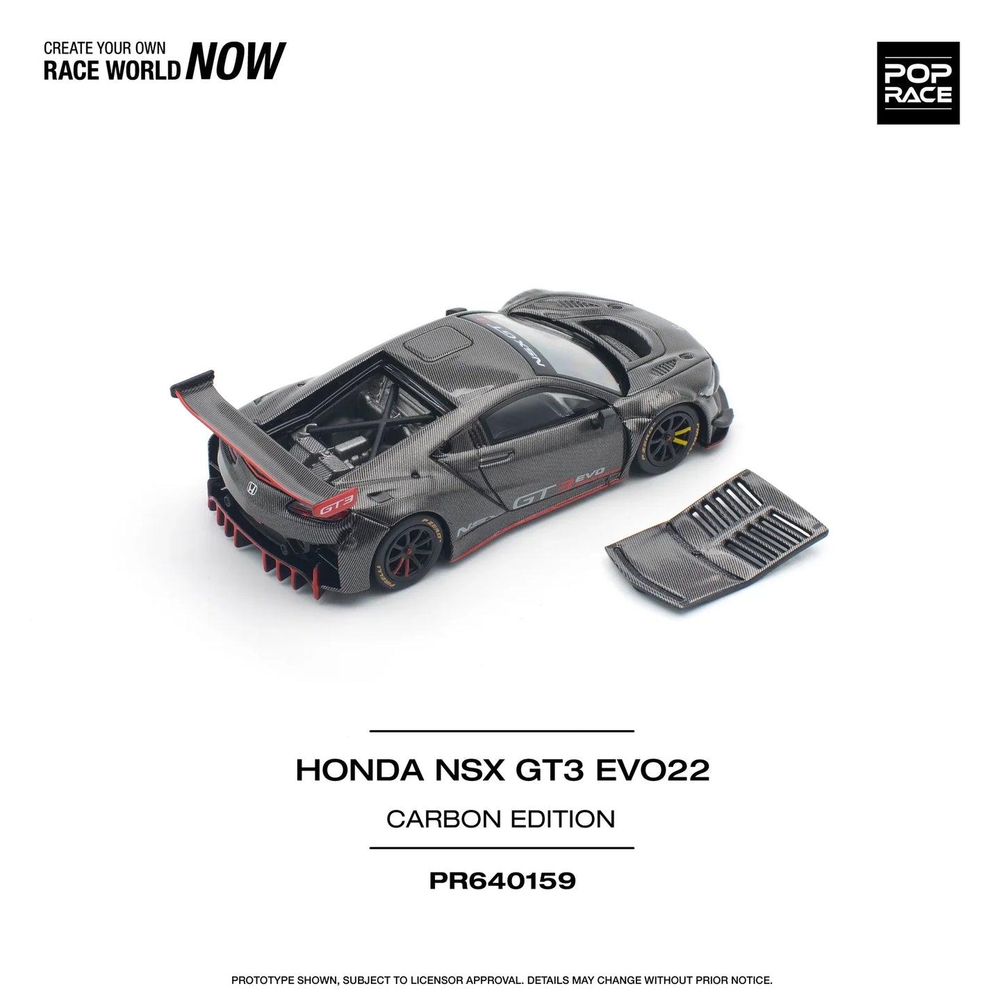 Pop Race - Honda NSX GT3 EVO22 Carbon Edition - Scale 1/64 PR64-0159