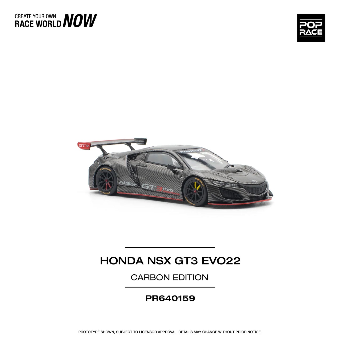 Pop Race - Honda NSX GT3 EVO22 Carbon Edition - Scale 1/64 PR64-0159