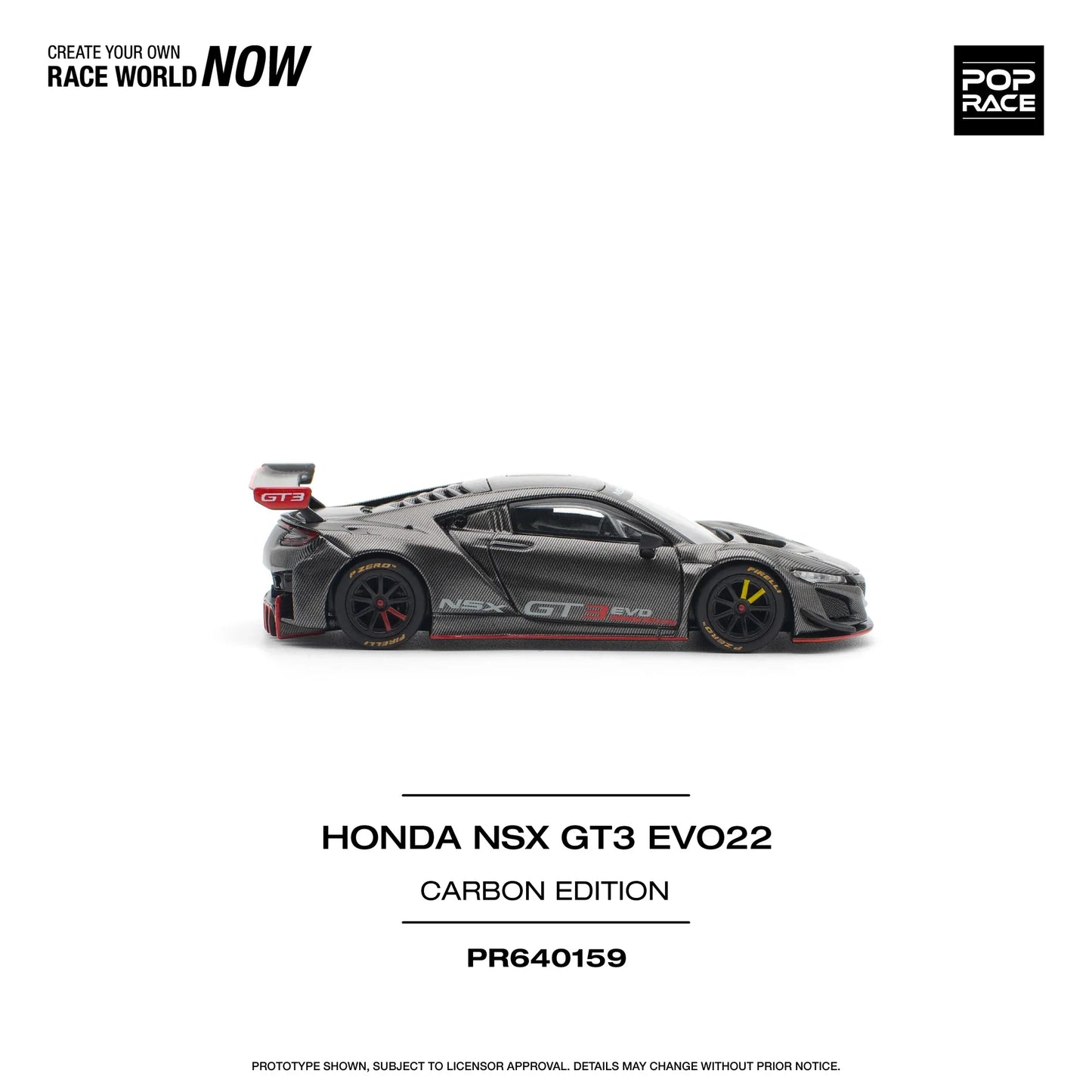Pop Race - Honda NSX GT3 EVO22 Carbon Edition - Scale 1/64 PR64-0159