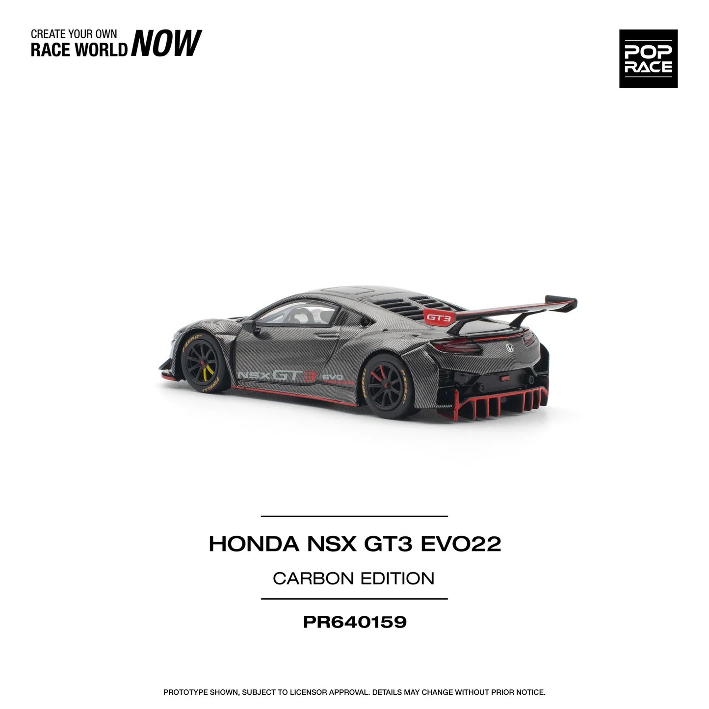 Pop Race - Honda NSX GT3 EVO22 Carbon Edition - Scale 1/64 PR64-0159