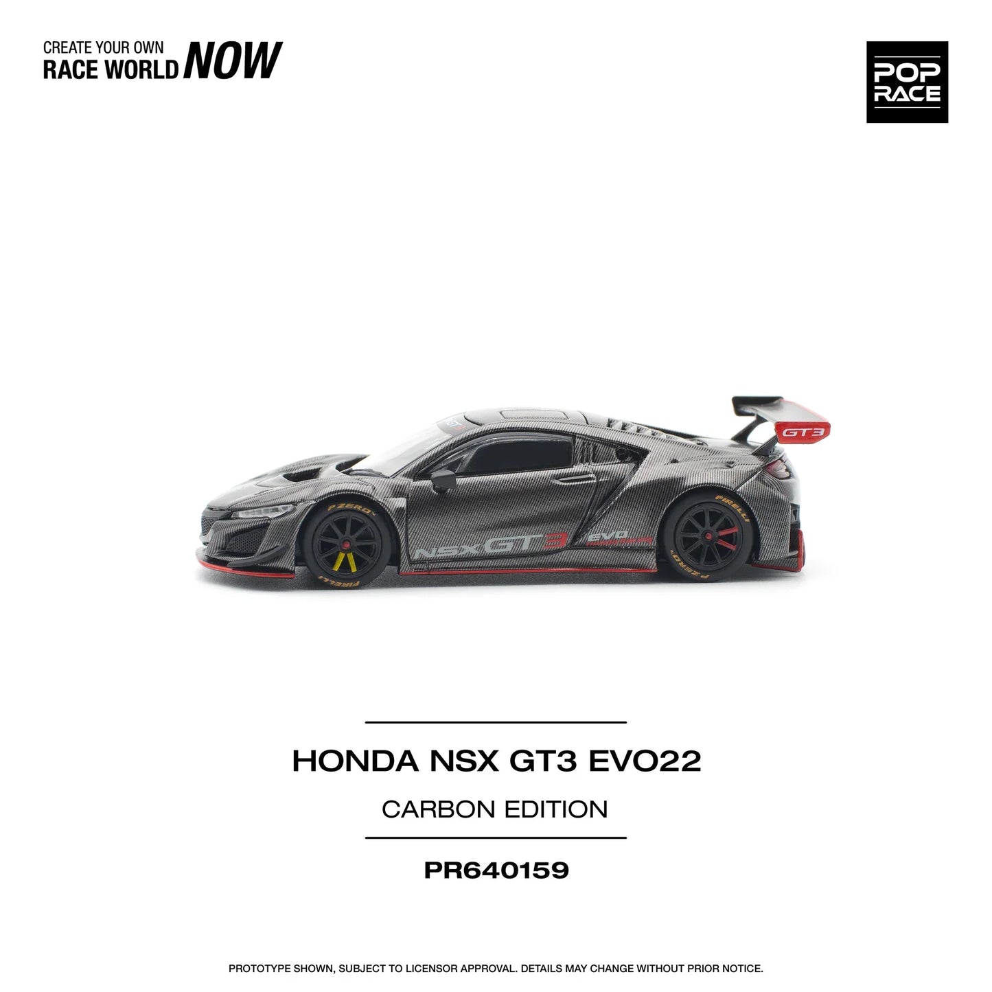 Pop Race - Honda NSX GT3 EVO22 Carbon Edition - Scale 1/64 PR64-0159
