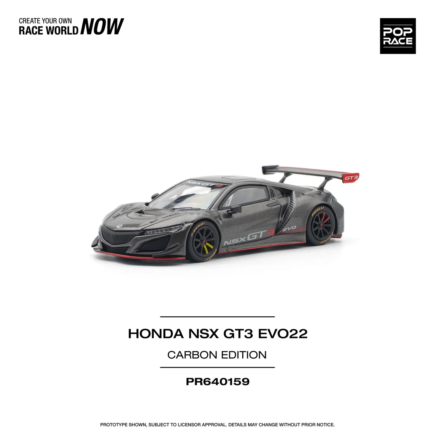 Pop Race - Honda NSX GT3 EVO22 Carbon Edition - Scale 1/64 PR64-0159