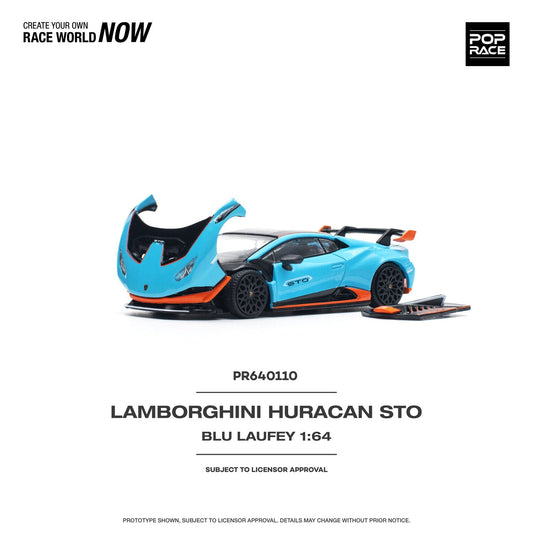 Pop Race - Lamborghini Huracan STO Blu Laufey échelle 1/64 PR64-110