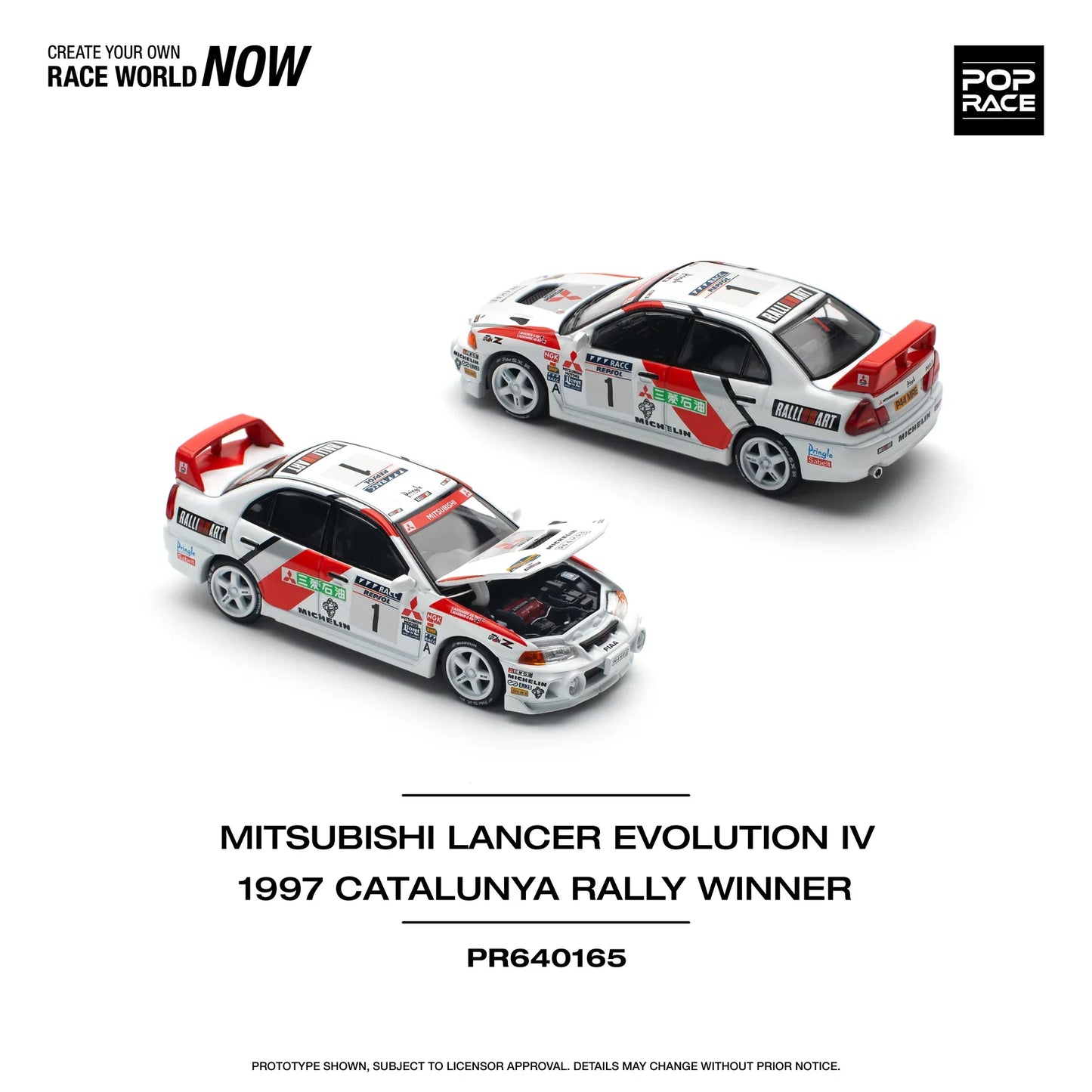 Pop Race - Mitsubishi Lancer Evolution IV RHD #1 Winner "Rally de Catalunya" 1997 - Pop Race - Scala 1/64 PR64-165