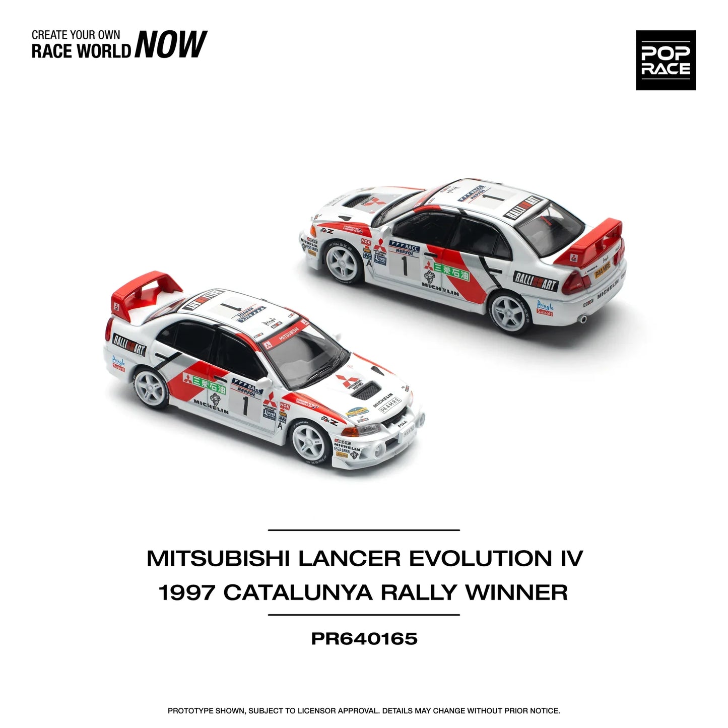 Pop Race - Mitsubishi Lancer Evolution IV RHD #1 Winner "Rally de Catalunya" 1997 - Pop Race - Scala 1/64 PR64-165