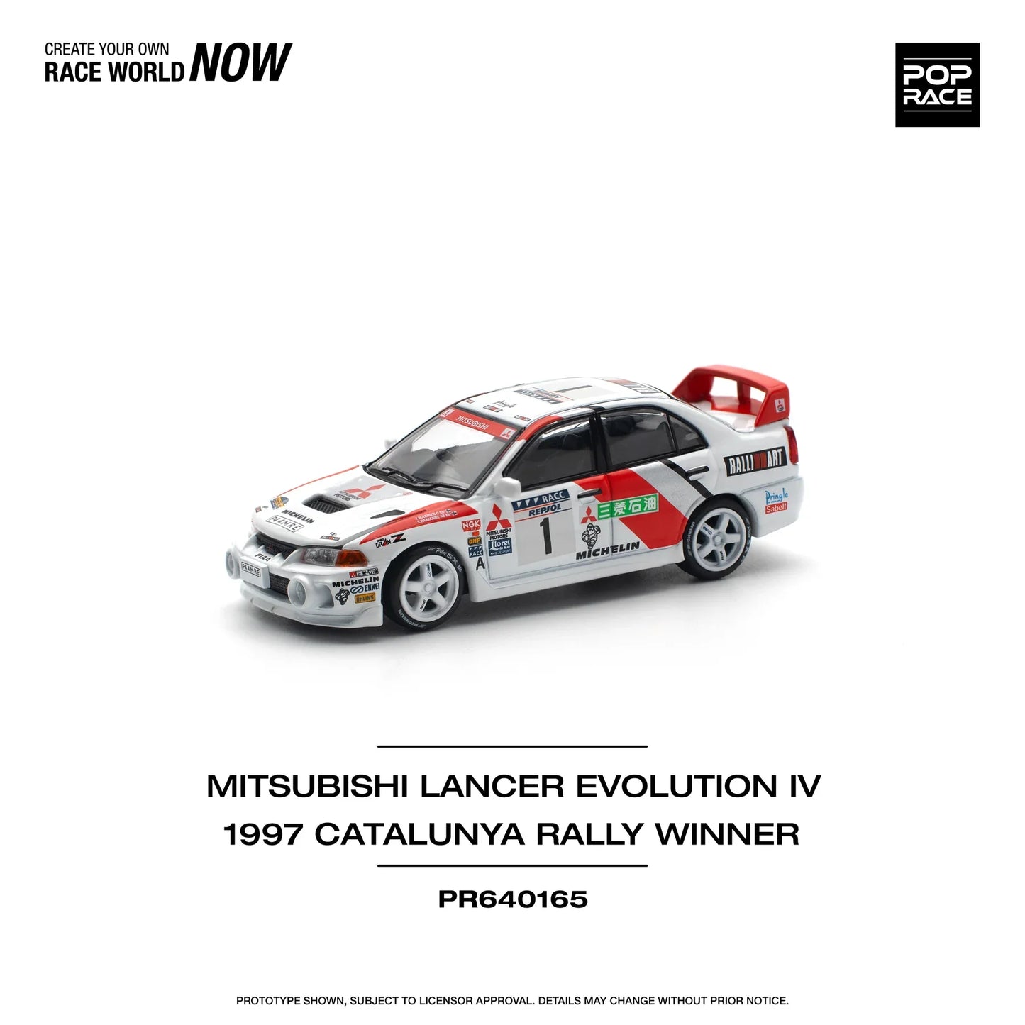 Pop Race - Mitsubishi Lancer Evolution IV RHD #1 Winner "Rally de Catalunya" 1997 - Pop Race - Scala 1/64 PR64-165