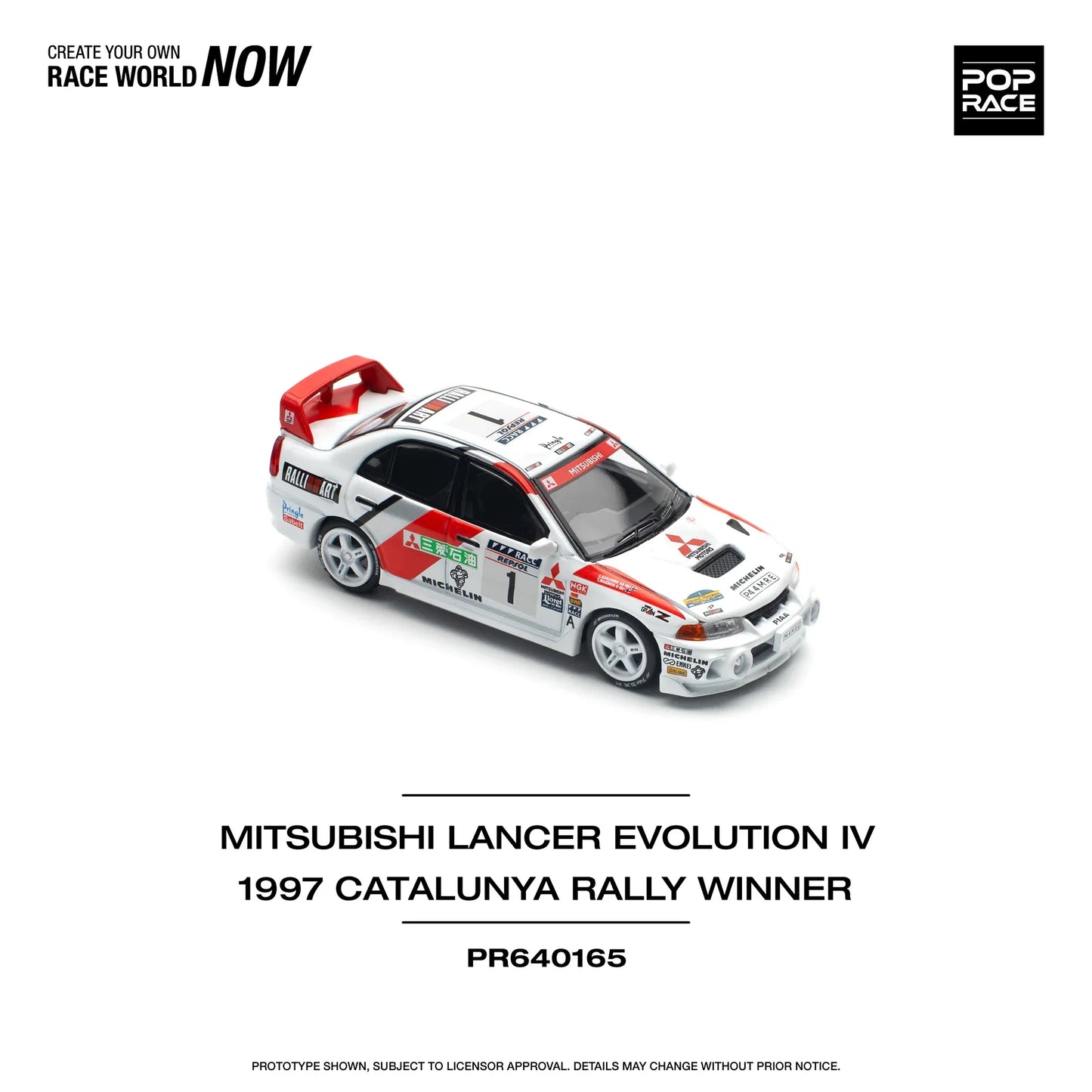 Pop Race - Mitsubishi Lancer Evolution IV RHD #1 Winner "Rally de Catalunya" 1997 - Pop Race - Scala 1/64 PR64-165