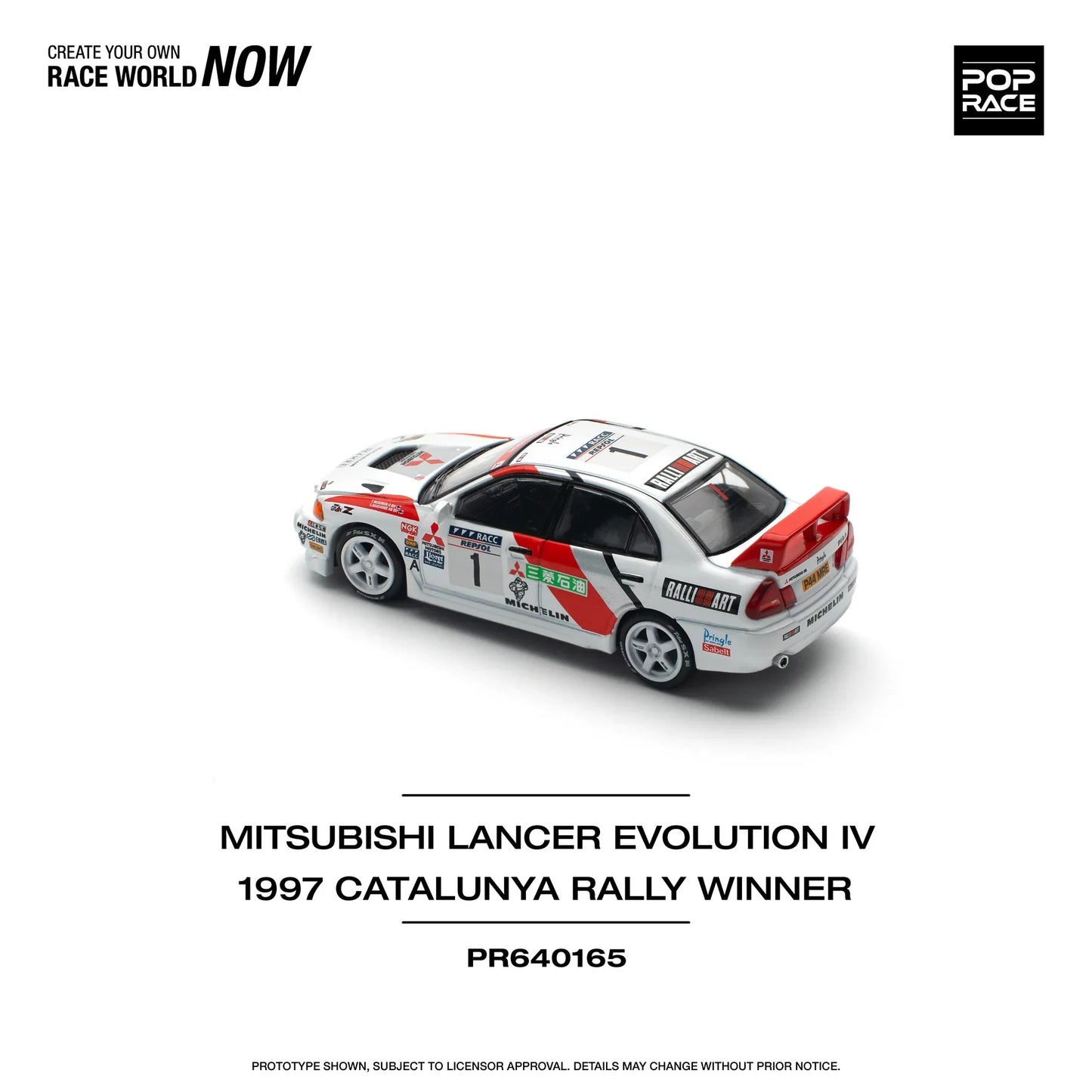 Pop Race - Mitsubishi Lancer Evolution IV RHD #1 Winner "Rally de Catalunya" 1997 - Pop Race - Scala 1/64 PR64-165