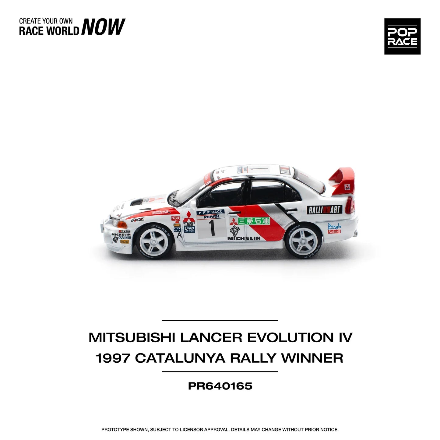 Pop Race - Mitsubishi Lancer Evolution IV RHD #1 Winner "Rally de Catalunya" 1997 - Pop Race - Scala 1/64 PR64-165