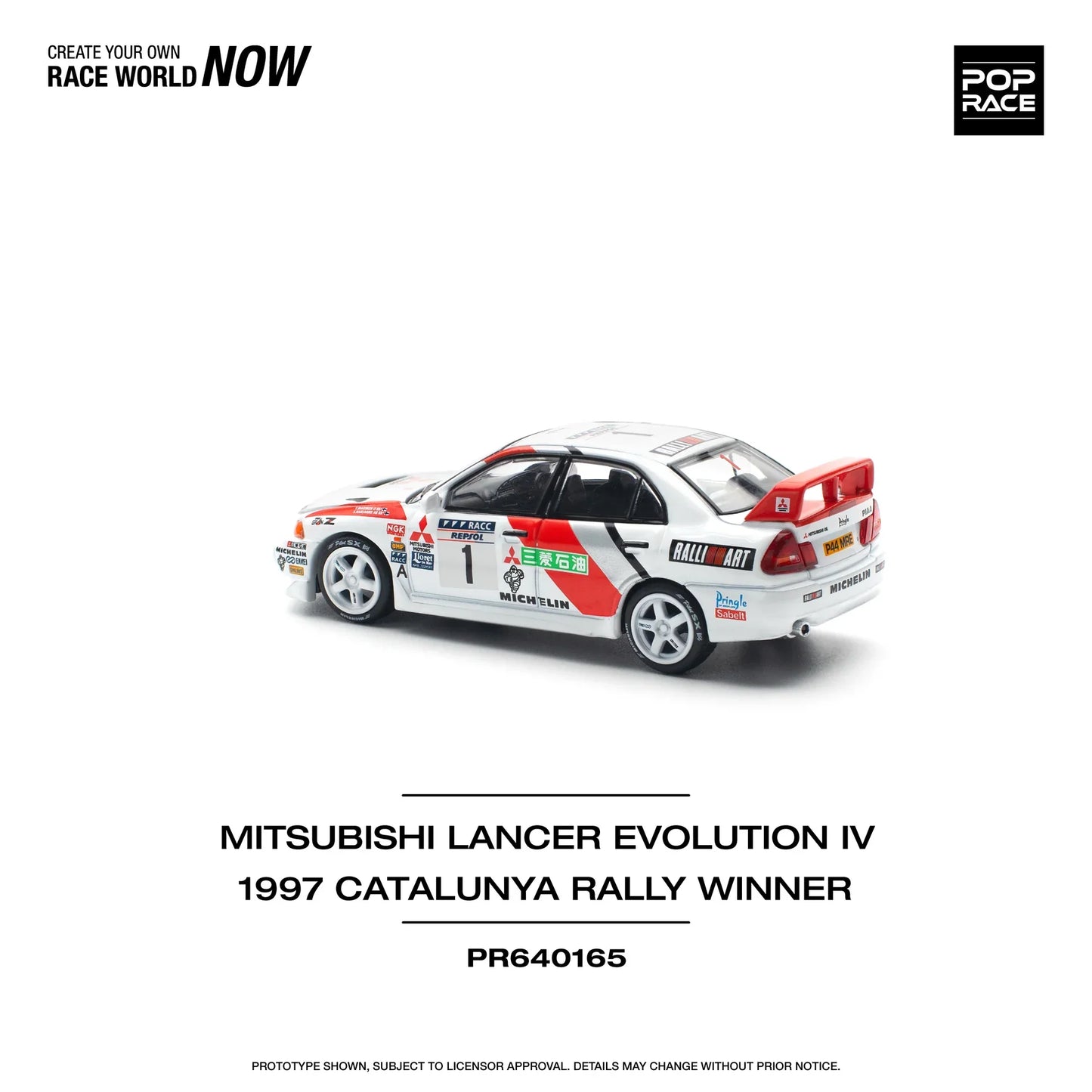 Pop Race - Mitsubishi Lancer Evolution IV RHD #1 Winner "Rally de Catalunya" 1997 - Pop Race - Scala 1/64 PR64-165