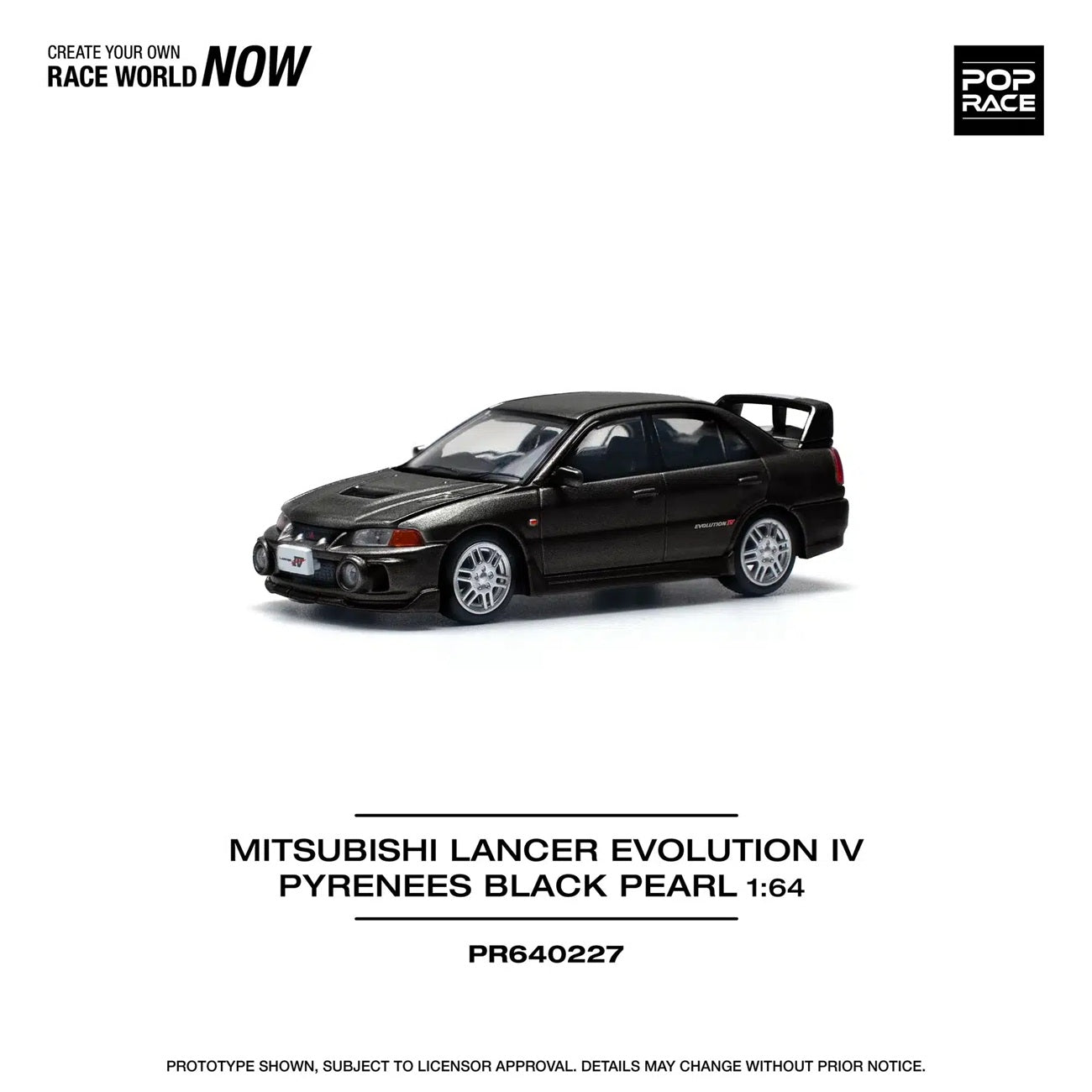 Pop Race - Mitsubishi Lancer Evolution IV Pyrenees Black Pearl - Scala 1/64 PR64-227