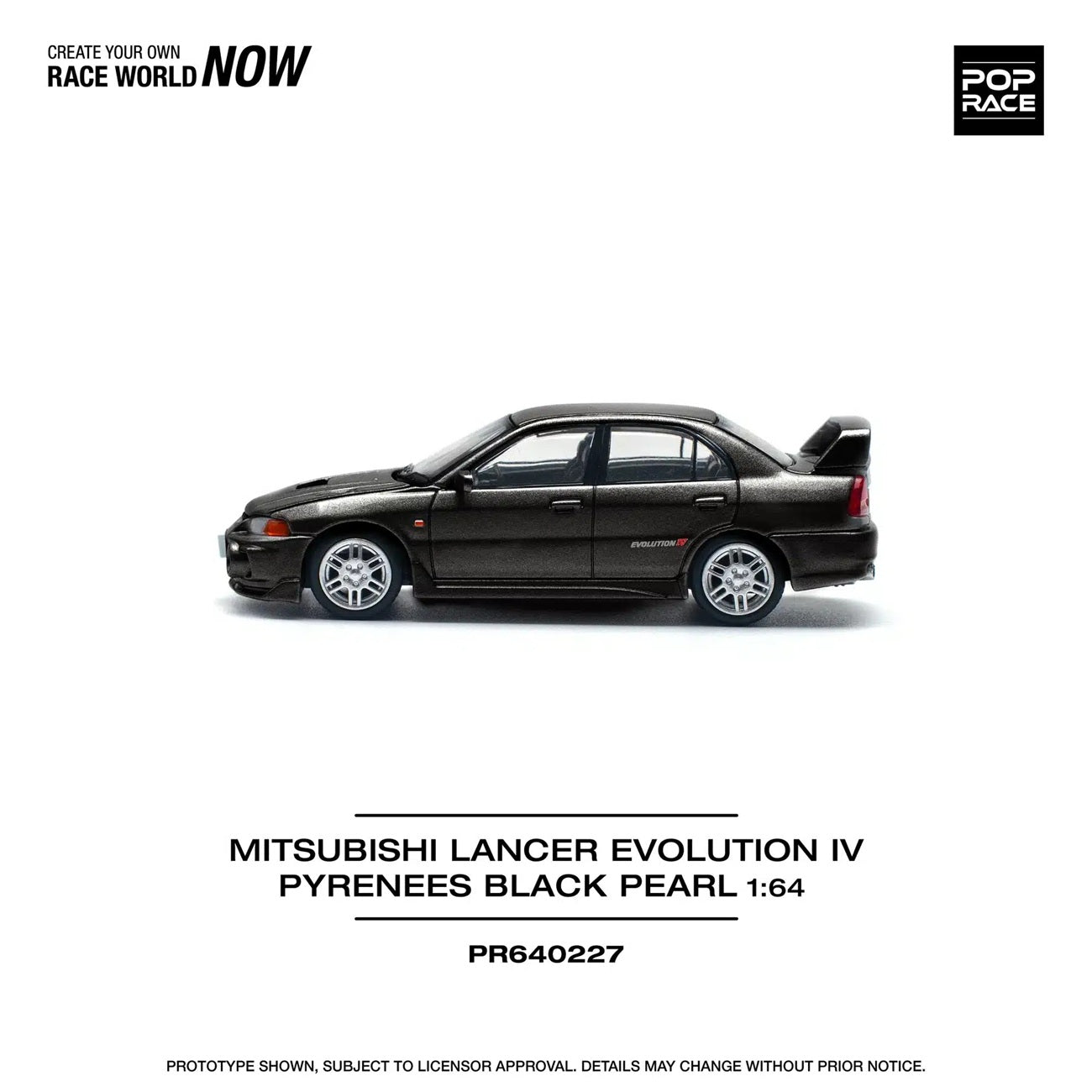 Pop Race - Mitsubishi Lancer Evolution IV Pyrenees Black Pearl - Scala 1/64 PR64-227