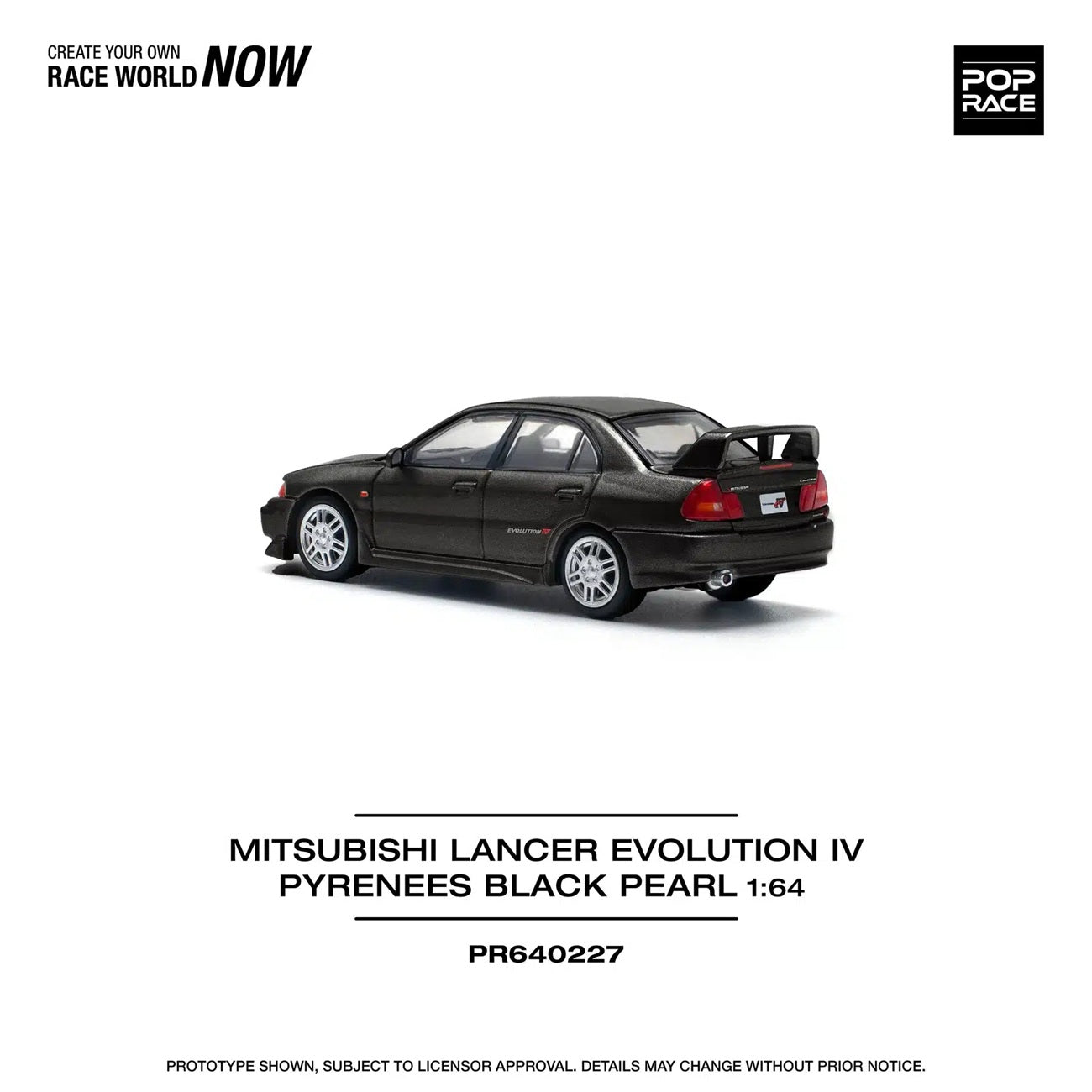 Pop Race - Mitsubishi Lancer Evolution IV Pyrenees Black Pearl - Scala 1/64 PR64-227