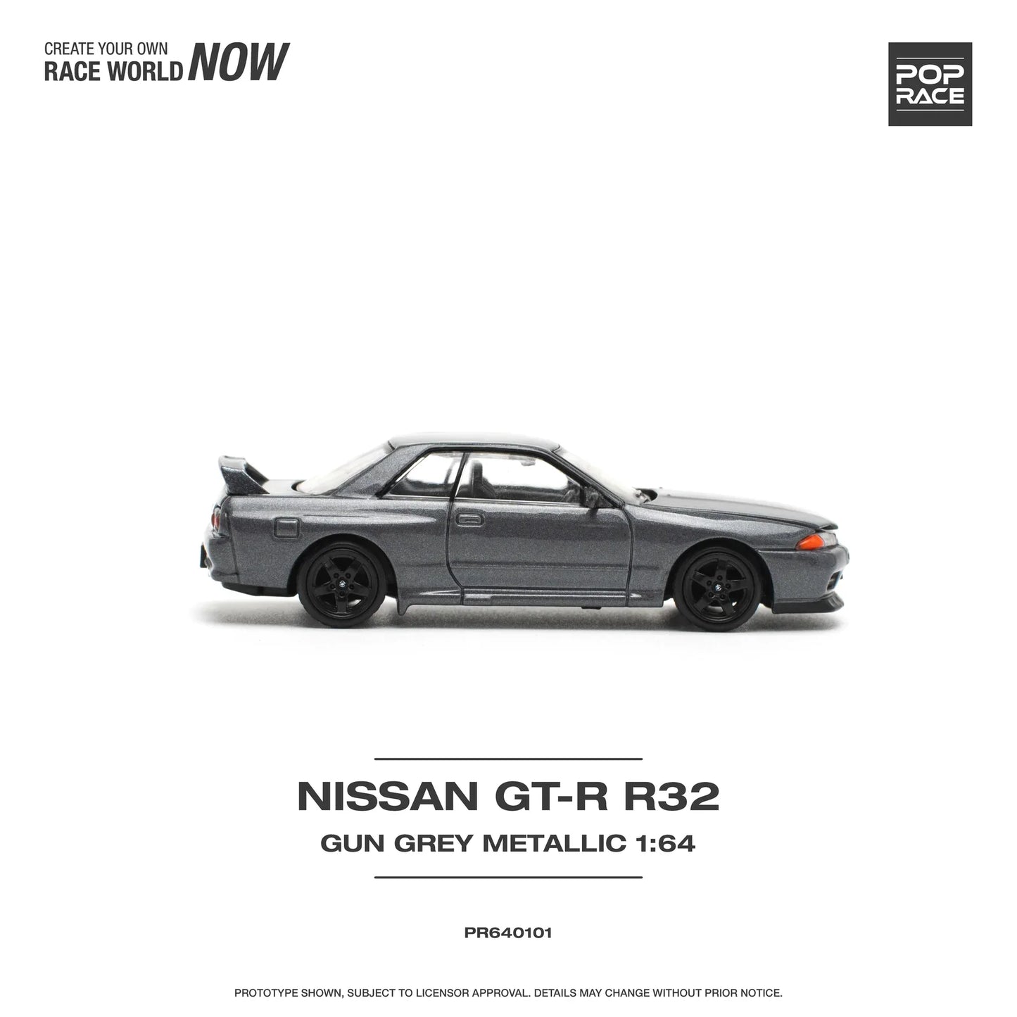 Pop Race - Nissan Skyline GT-R R32 Gun Grey Metallic - Scala 1/64 PR64-0101
