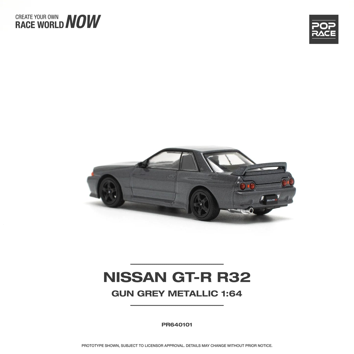 Pop Race - Nissan Skyline GT-R R32 Gun Grey Metallic - Scala 1/64 PR64-0101