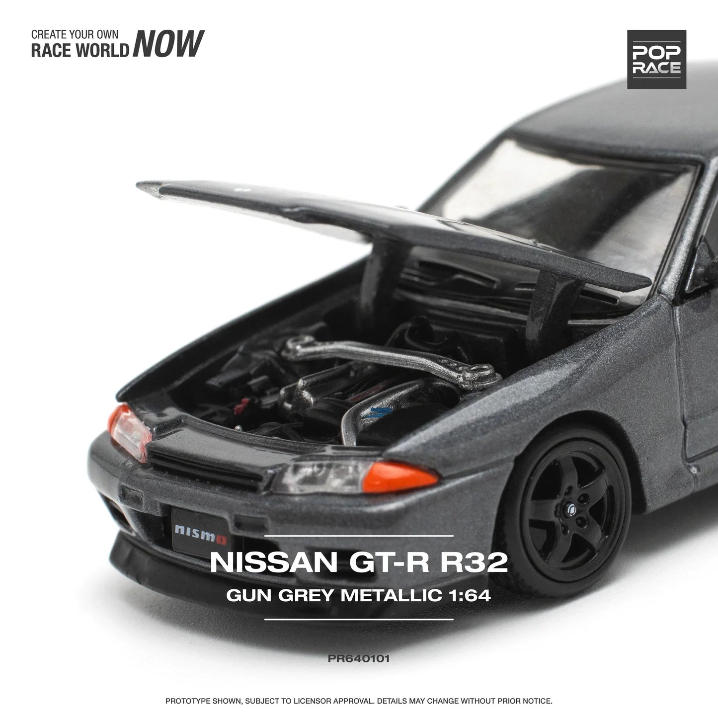 Pop Race - Nissan Skyline GT-R R32 Gun Grey Metallic - Scala 1/64 PR64-0101