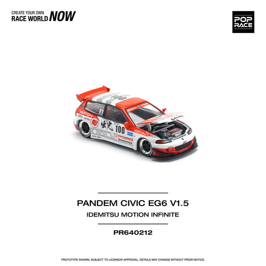 Pop Race - Honda Pandem Civic EG6 V1.5 Idemitsu Motion Infinite - Échelle 1/64 PR64-212
