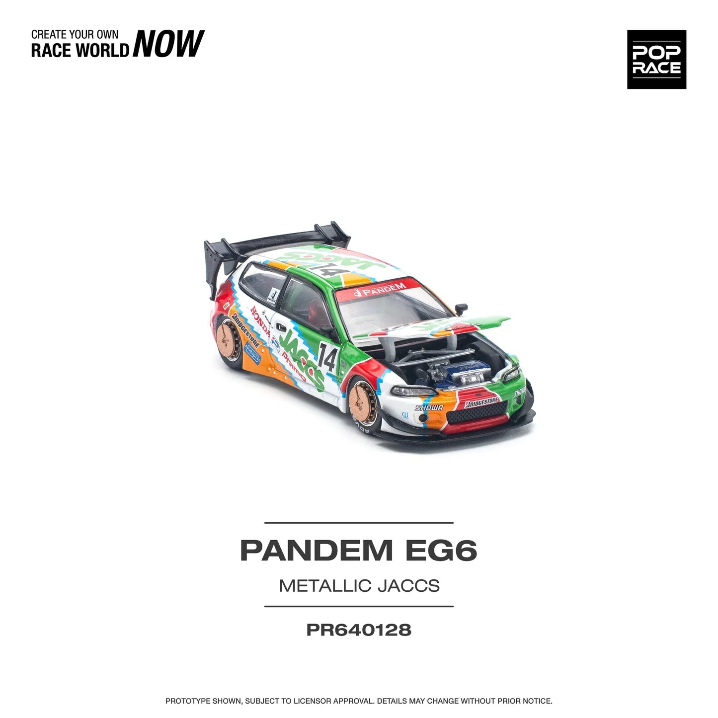 Pop Race - Pandem Civic EG6 #14 "JACCS" - Scala 1/64 PR64-128