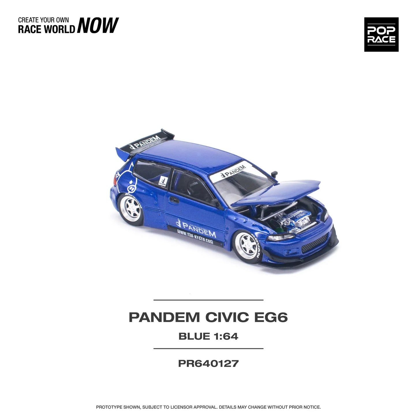 Pop Race - Pandem Civic EG6 Metallic Blue - Scala 1/64 PR64-0127 EAN 6973027528618