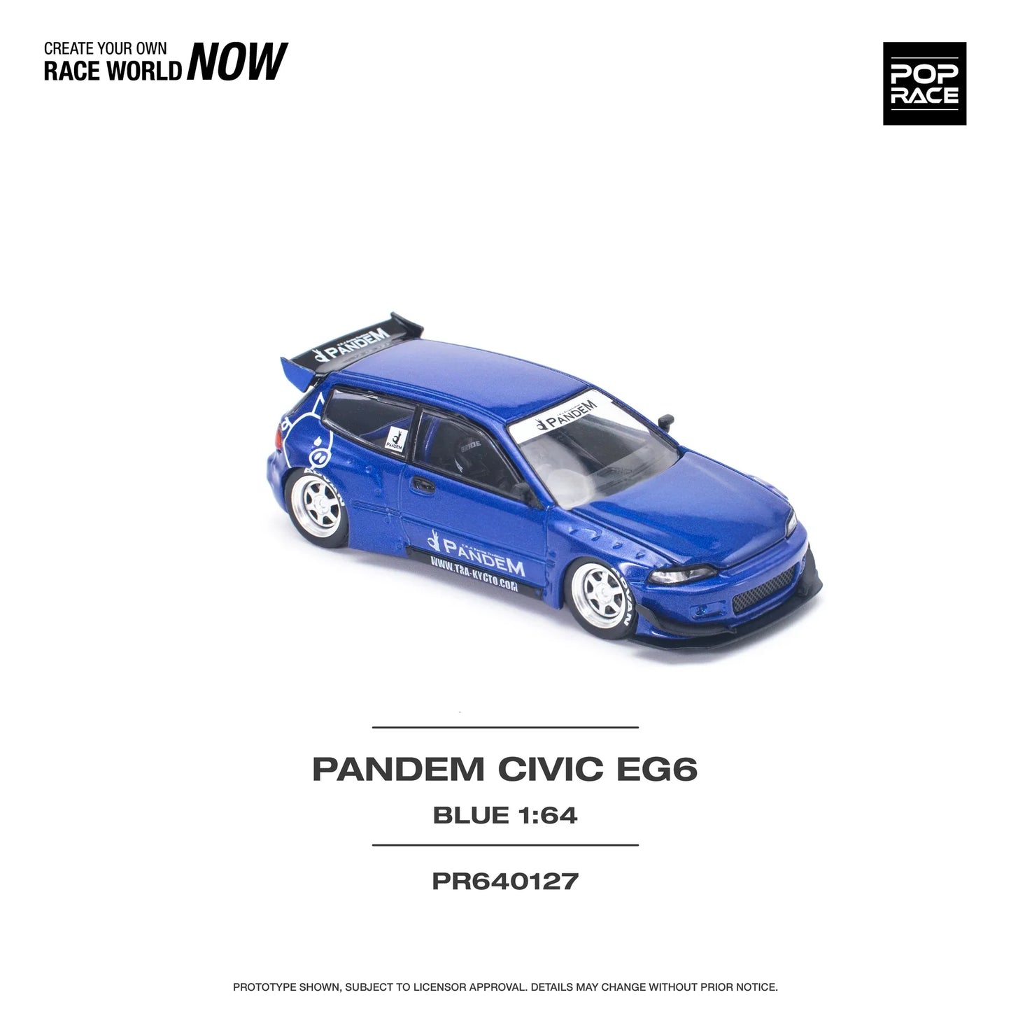Pop Race - Pandem Civic EG6 Metallic Blue - Scala 1/64 PR64-0127 EAN 6973027528618
