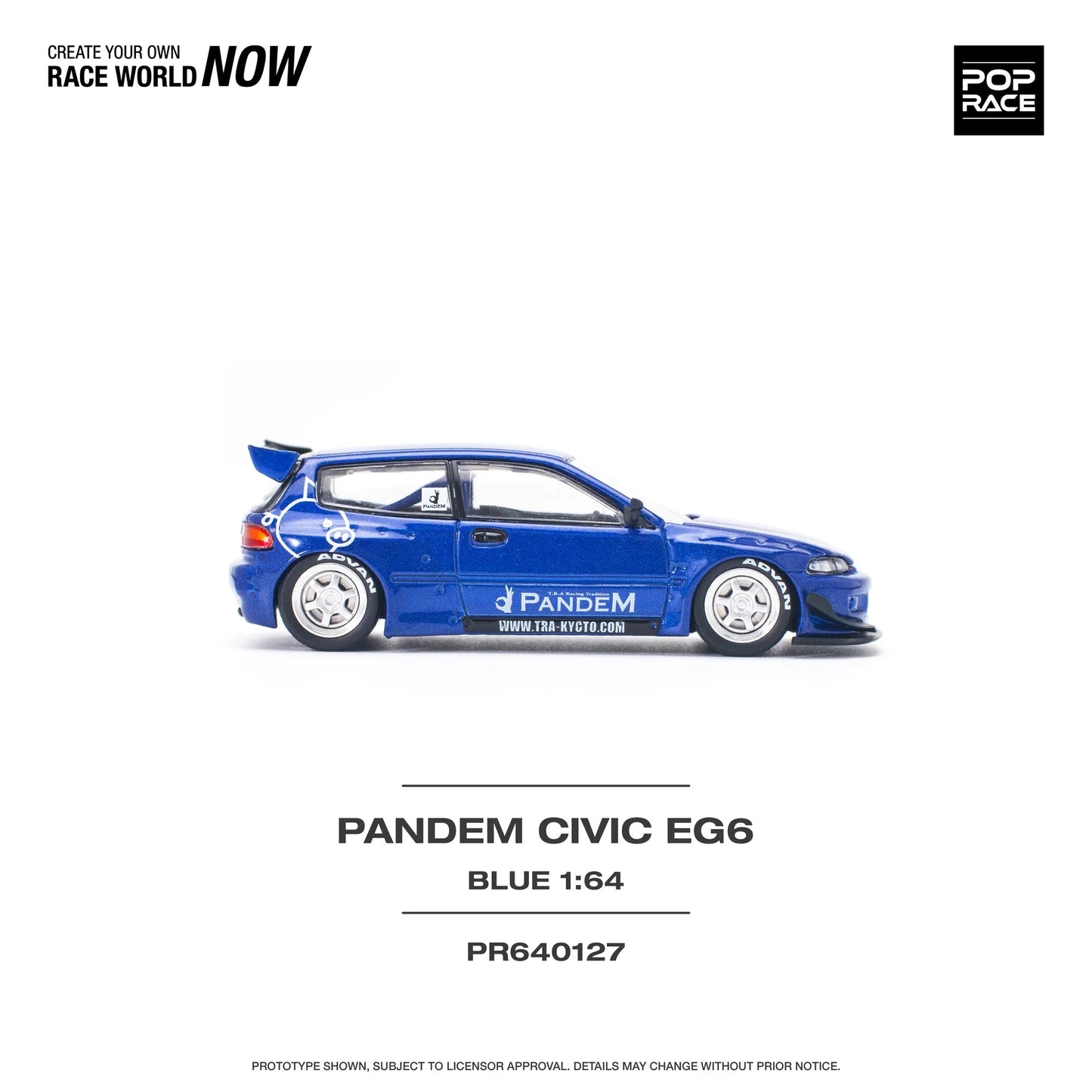 Pop Race - Pandem Civic EG6 Metallic Blue - Scala 1/64 PR64-0127 EAN 6973027528618