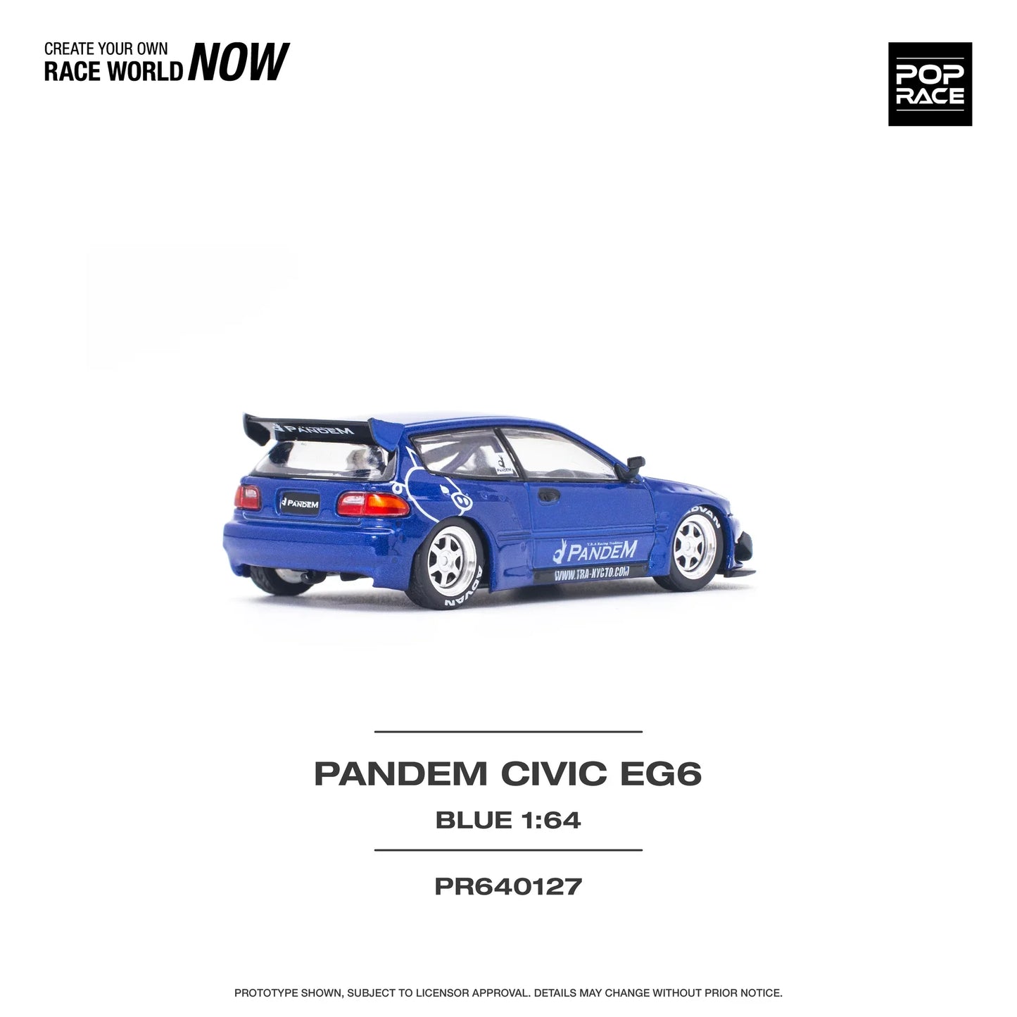 Pop Race - Pandem Civic EG6 Metallic Blue - Scala 1/64 PR64-0127 EAN 6973027528618