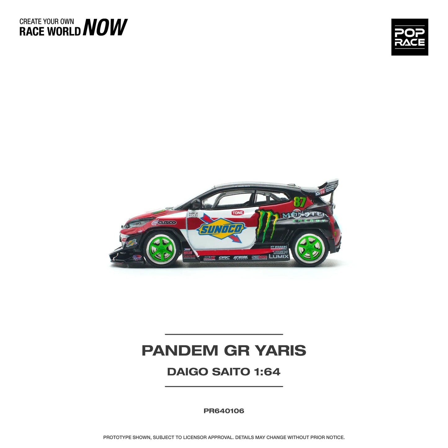 Pop Race - Toyota Pandem GR Yaris "Daigo Saito" - Scala 1/64 PR64-0106