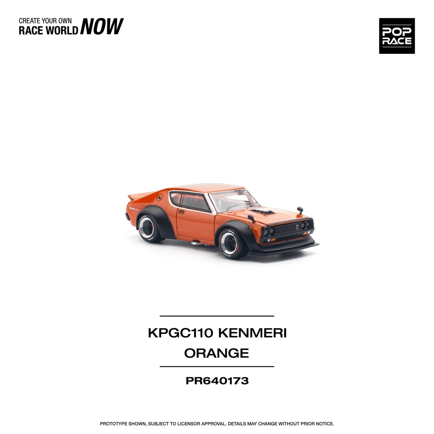 Pop Race - Skyline GT-R V8 Drift (Kenmeri) Orange - Scala 1/64 PR64-173