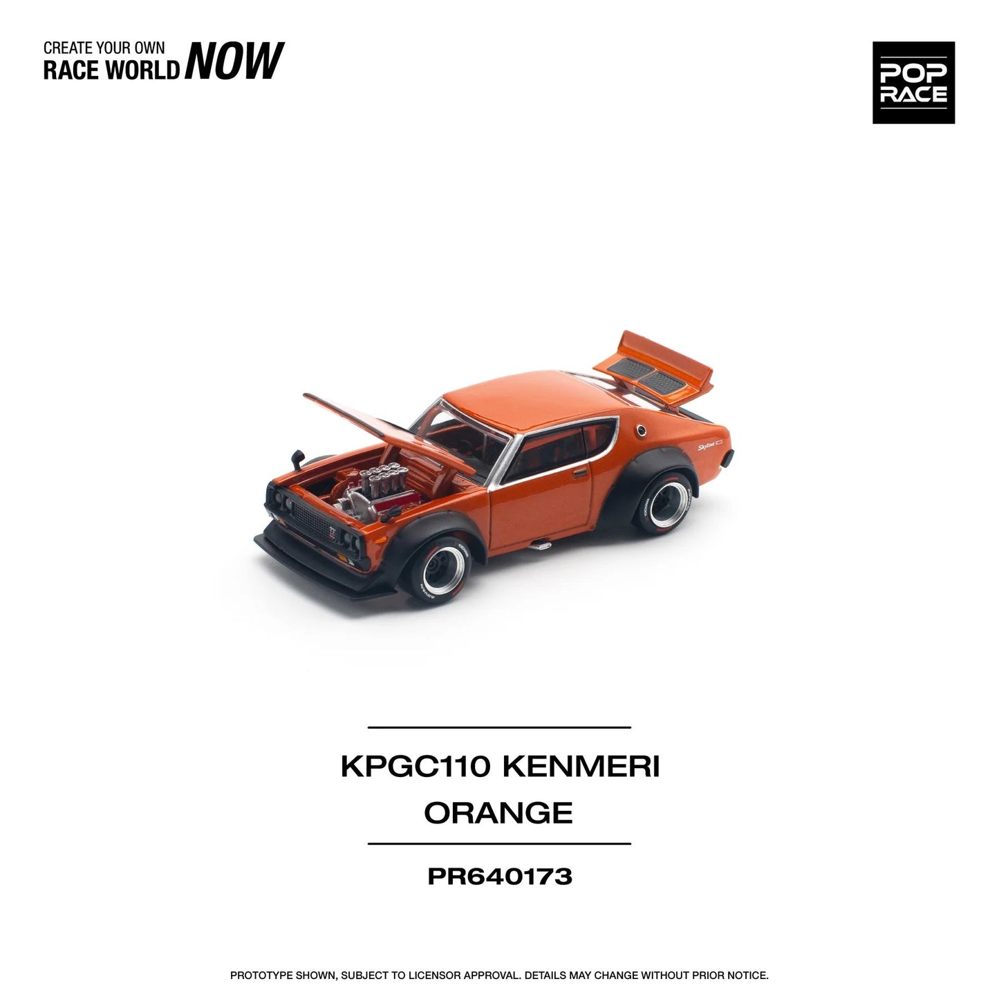 Pop Race - Skyline GT-R V8 Drift (Kenmeri) Orange - Scala 1/64 PR64-173