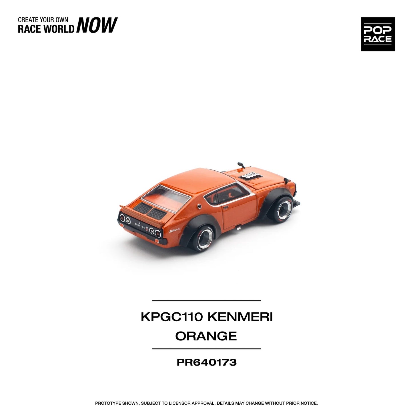 Pop Race - Skyline GT-R V8 Drift (Kenmeri) Orange - Scala 1/64 PR64-173
