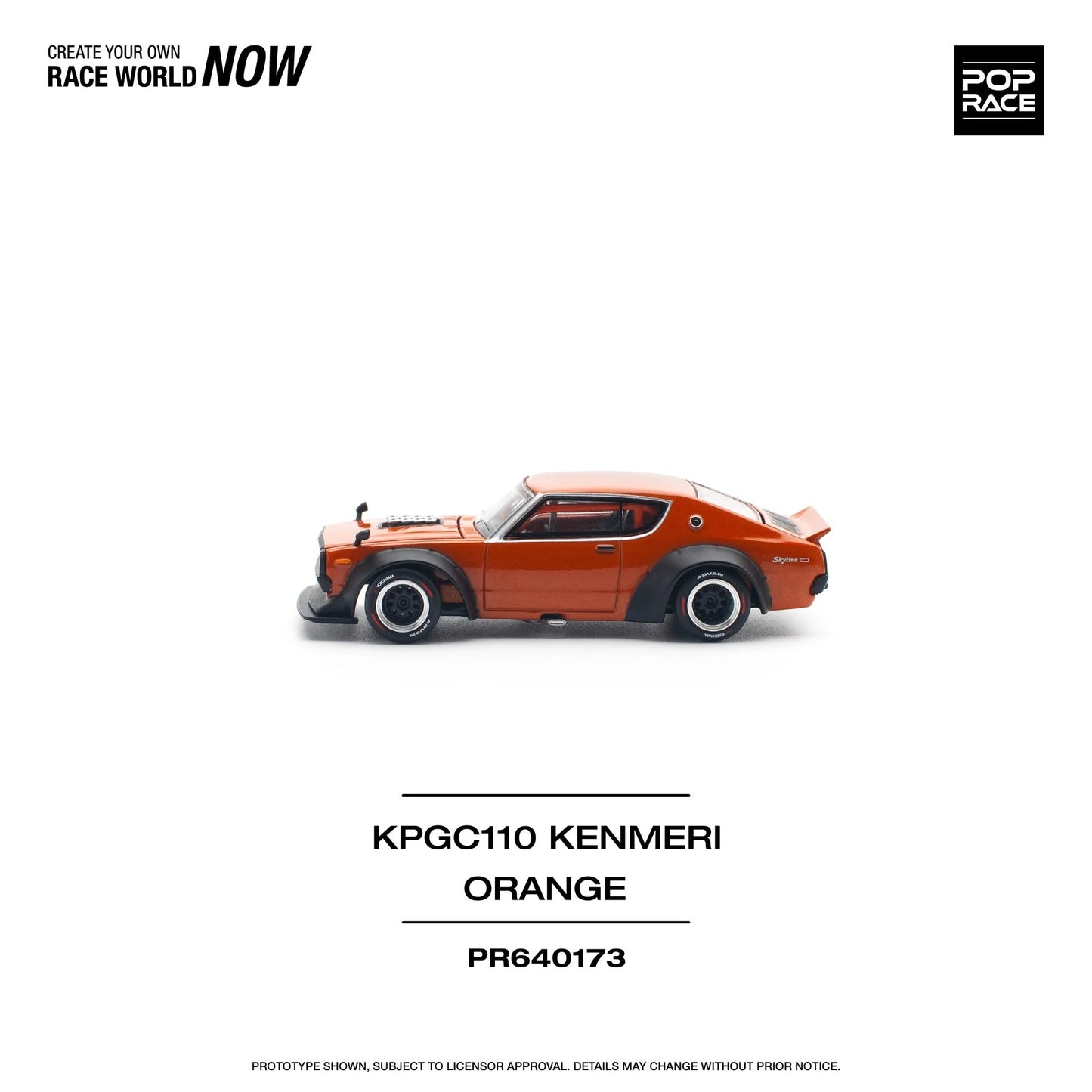 Pop Race - Skyline GT-R V8 Drift (Kenmeri) Orange - Scala 1/64 PR64-173