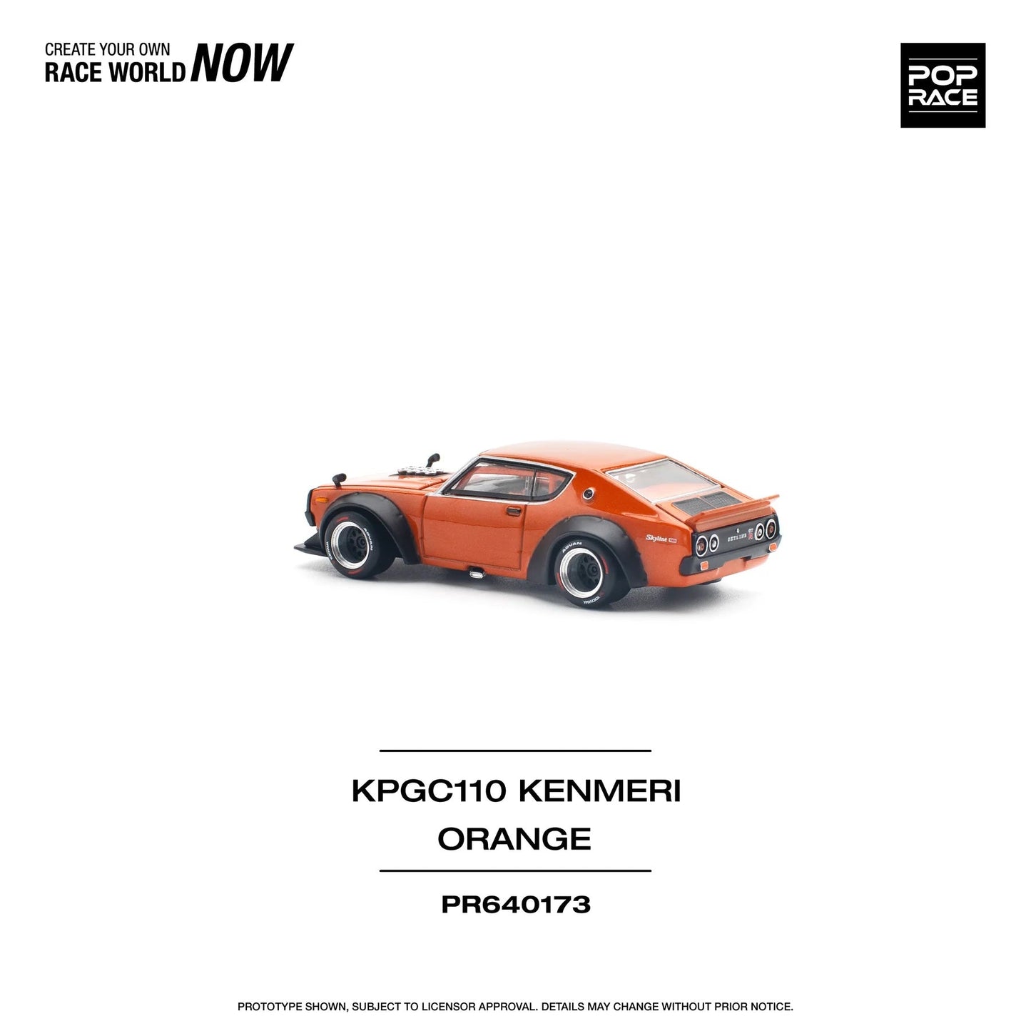 Pop Race - Skyline GT-R V8 Drift (Kenmeri) Orange - Scala 1/64 PR64-173