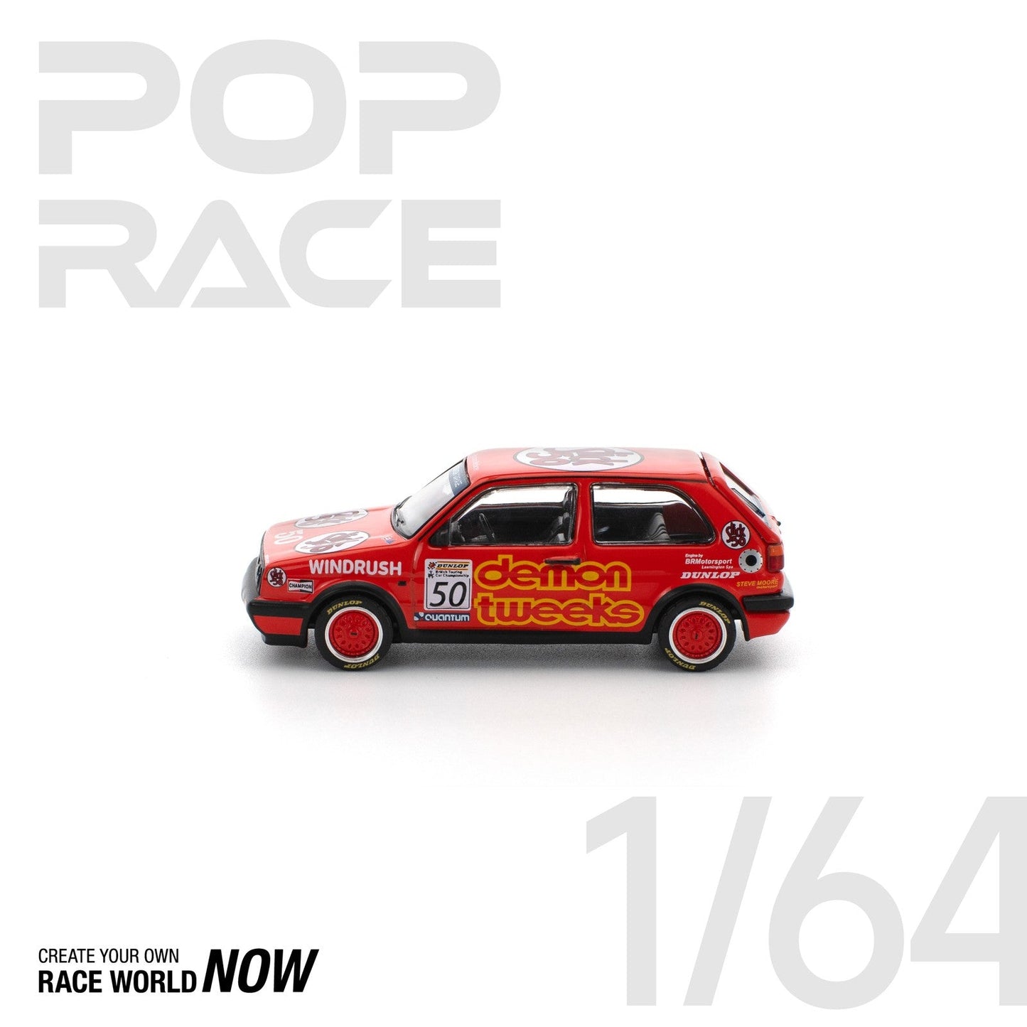 Pop Race - Volkswagen Golf MK2 Team Demon Tweeks BTCC 1988 - Scale 1/64 PR64-105