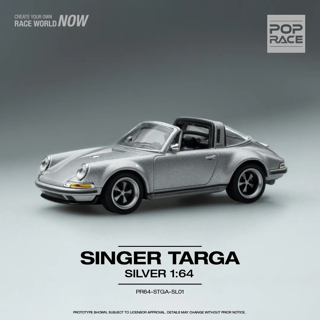Pop Race - Singer Targa Silver Porsche - Scala 1/64 PR64-SGTA-SL01