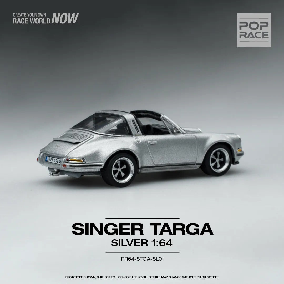 Pop Race - Singer Targa Silver Porsche - Scala 1/64 PR64-SGTA-SL01