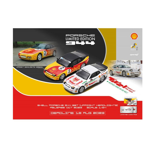 Modèle Spark - Porsche 944 Shell Turbo Cup #2 & Adler Von Tirol (phares verticaux) - Échelle 1/64 YCOMBO64003
