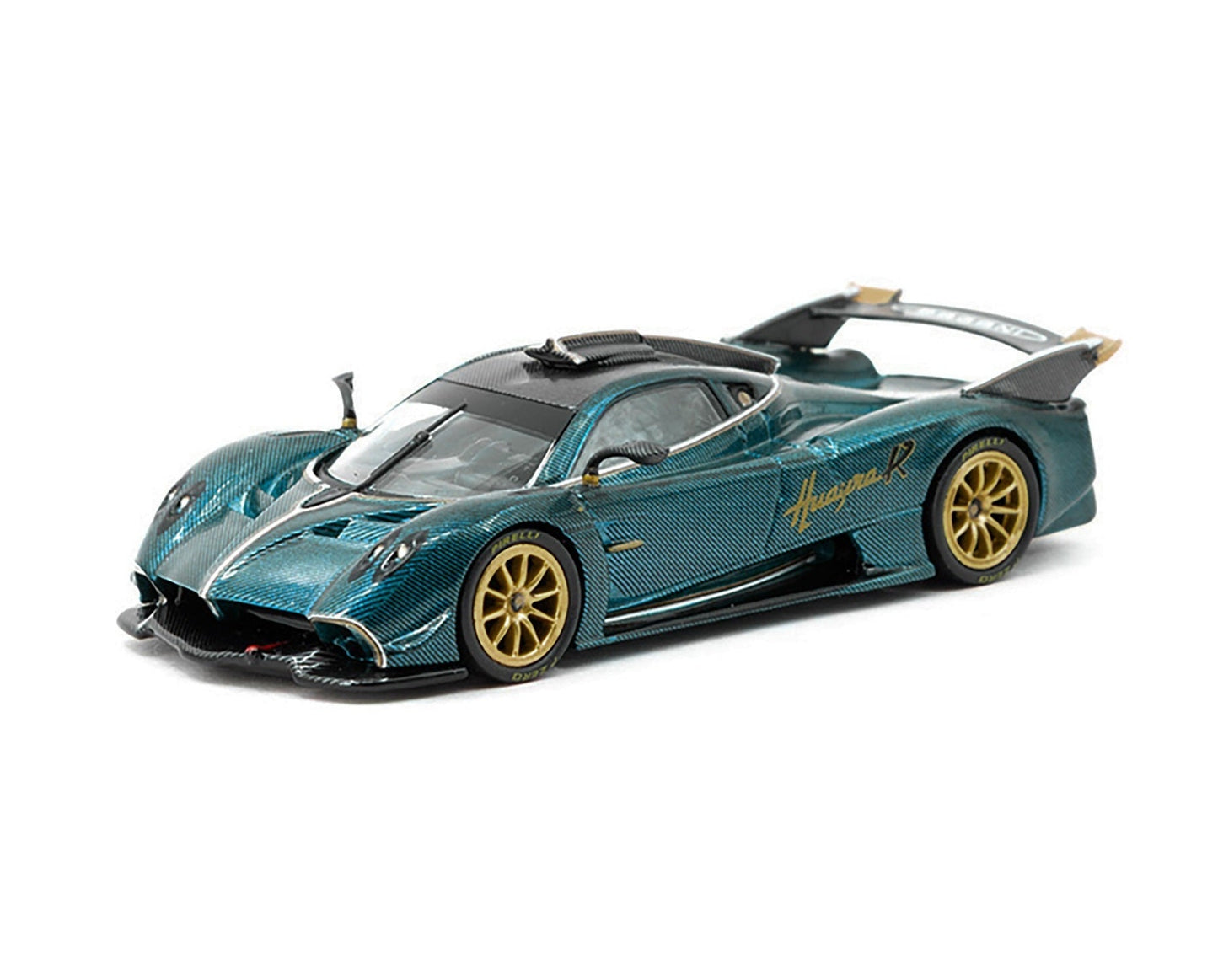 Tarmac Works - Pagani Huayra R Turquoise Carbon Fiber - GLOBAL64 - Scale 1/64 T64G-TL035-TCF