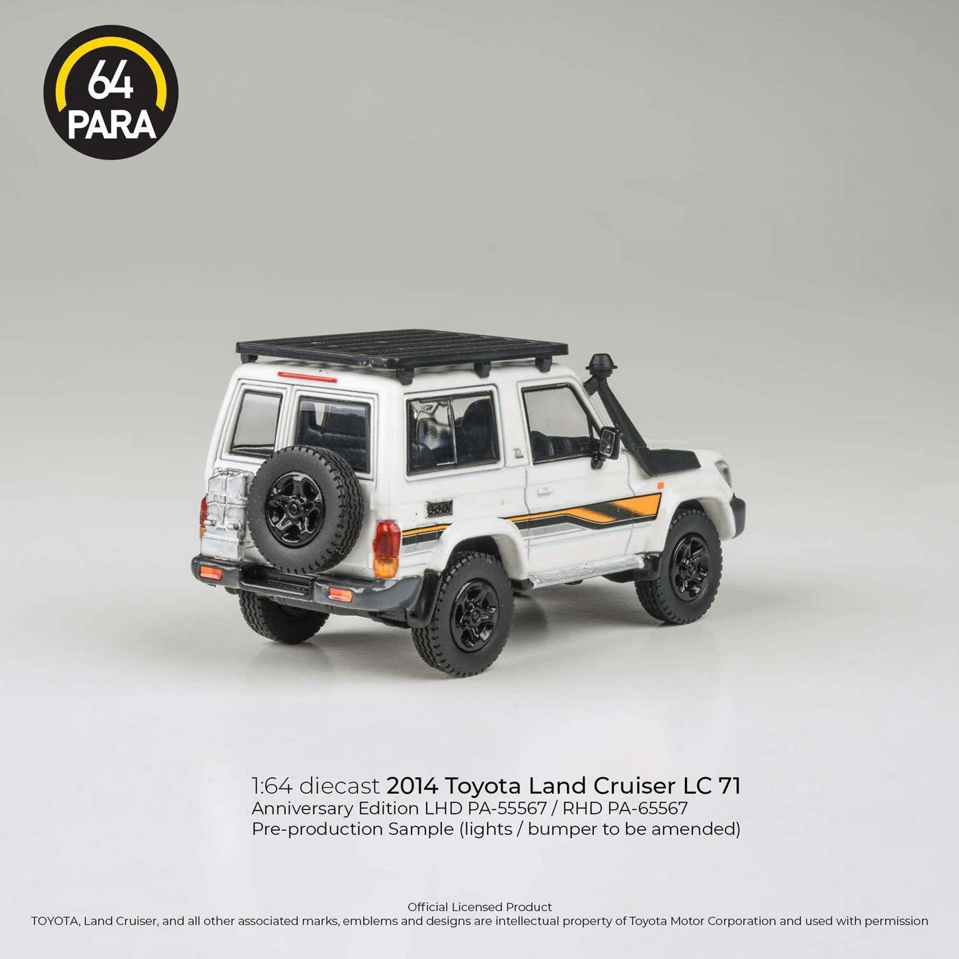 Para64 - 2023 Toyota Land Cruiser LC71 White Anniversary LHD - Scale 1/64