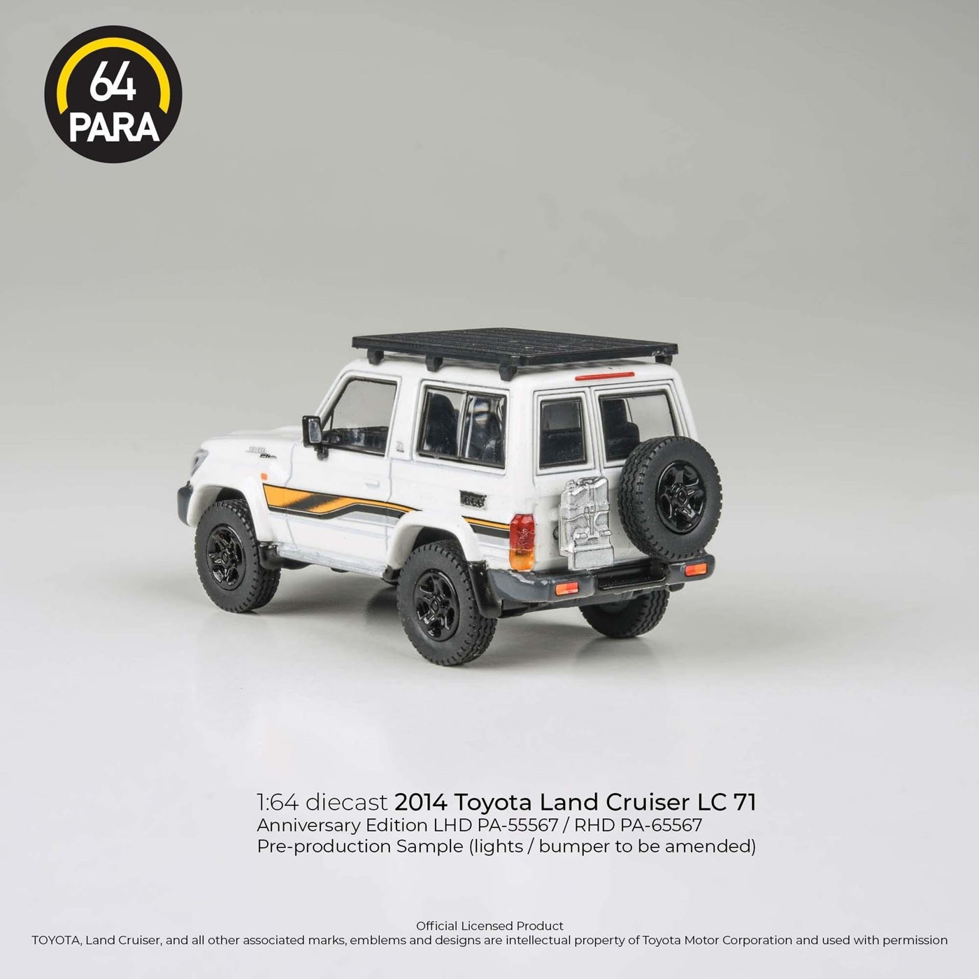 Para64 - 2023 Toyota Land Cruiser LC71 White Anniversary LHD - Scale 1/64