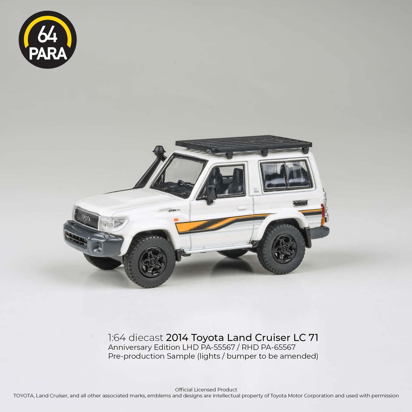 Para64 - 2023 Toyota Land Cruiser LC71 White Anniversary LHD - Scale 1/64