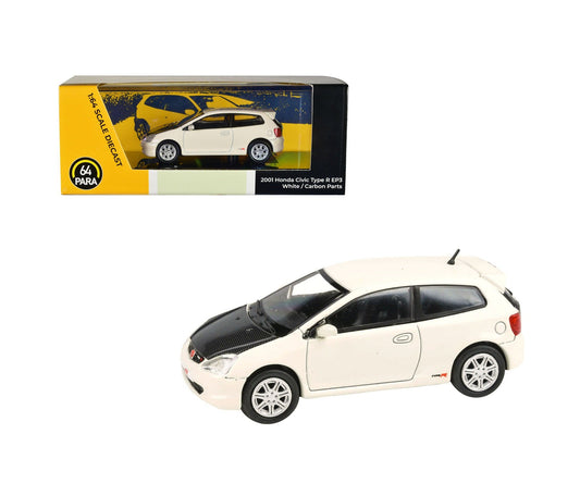 Para64 - Honda Civic Type-R EP3 S2001 Blanc / Pièces en carbone LHD - échelle 1/64