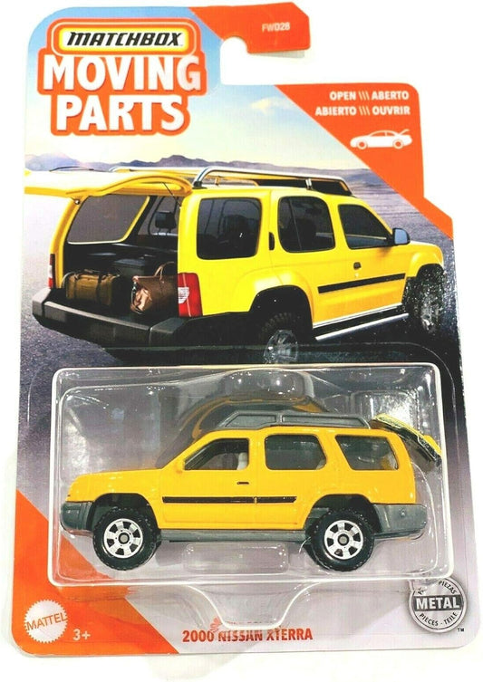 Matchbox - Nissan Xterra 2000 Jaune - Pièces mobiles Matchbox - Échelle 1/64 environ