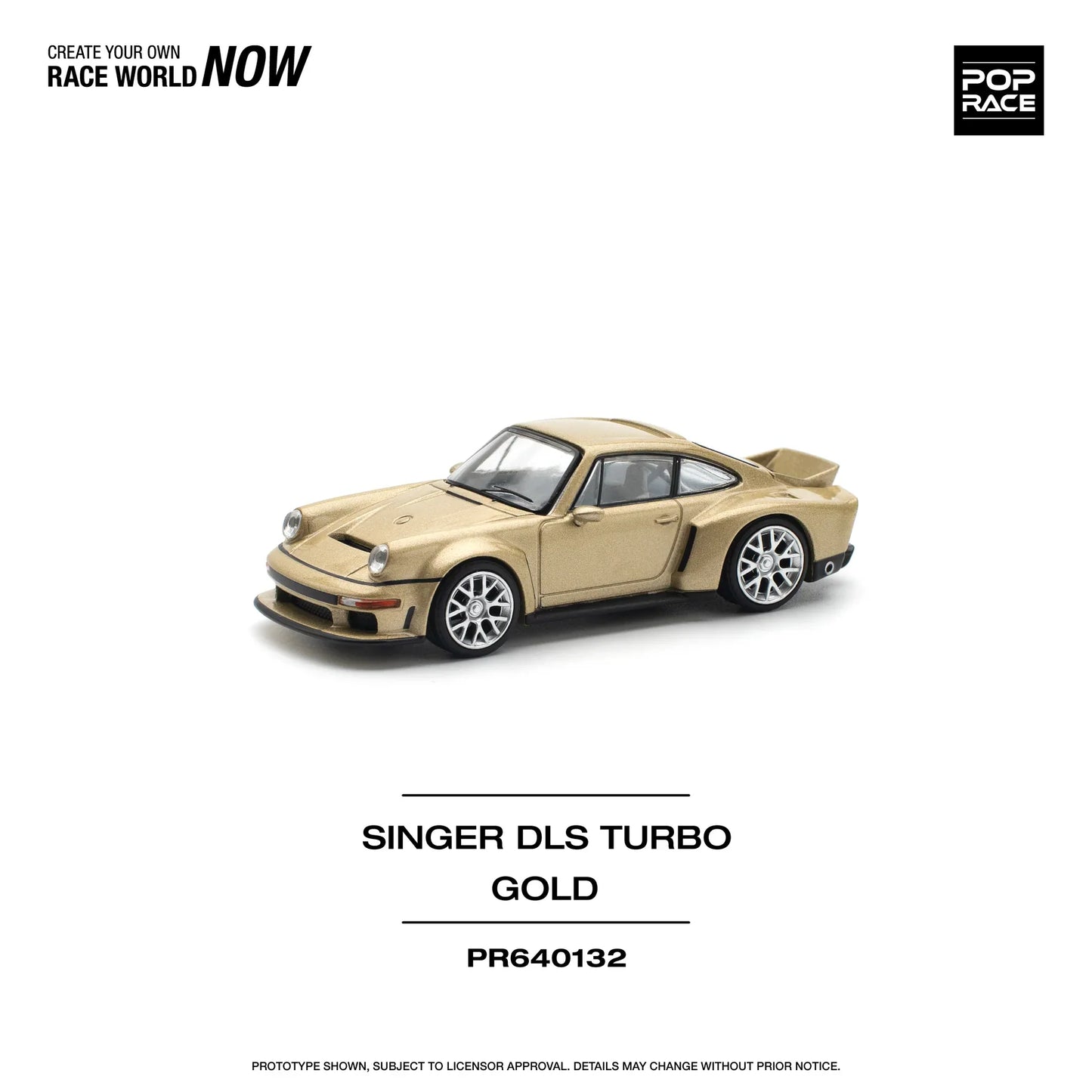 Pop Race - Porsche Singer DLS Turbo Gold - 1/64 Scale PR64-132