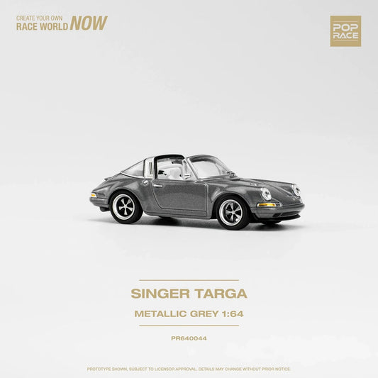 Pop Race - Singer Targa Gris métallisé Échelle 1/64 PR64-0044