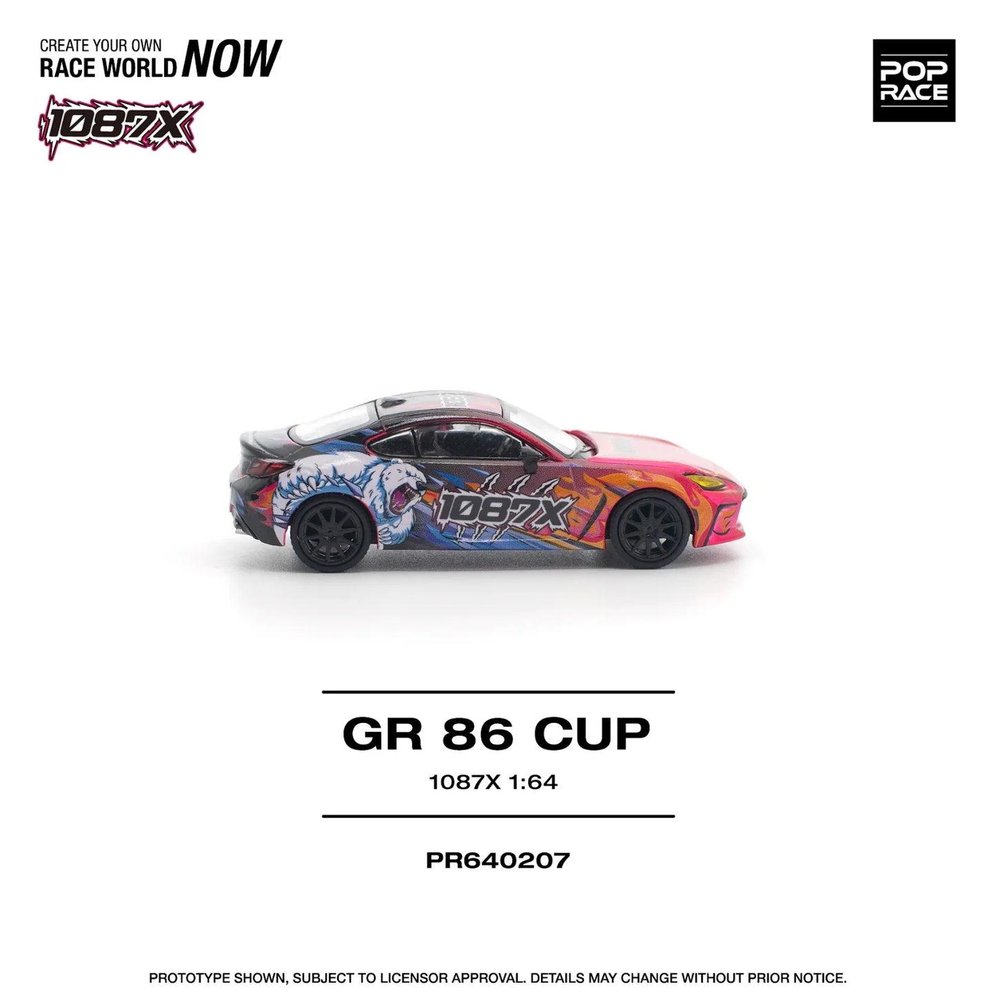Pop Race - Toyota 1087X GR86 CUP - 1/64 Scale PR64-207