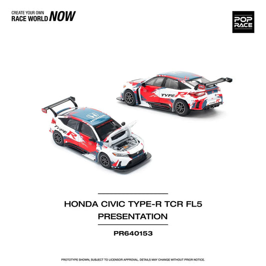 Pop Race - Honda Civic FL5 TYPE-R TCR PRÉSENTATION - Échelle 1/64 PR64-153