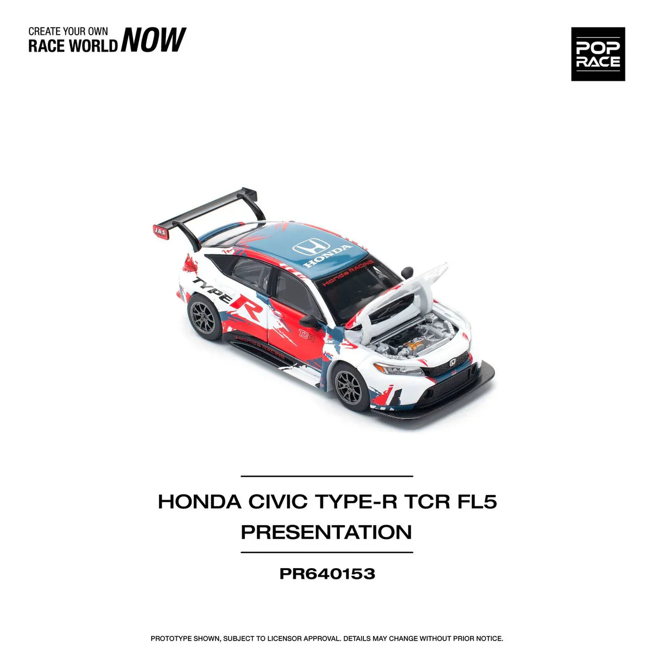 Pop Race - Honda Civic FL5 TYPE-R TCR PRESENTATION - Scale 1/64 PR64-153