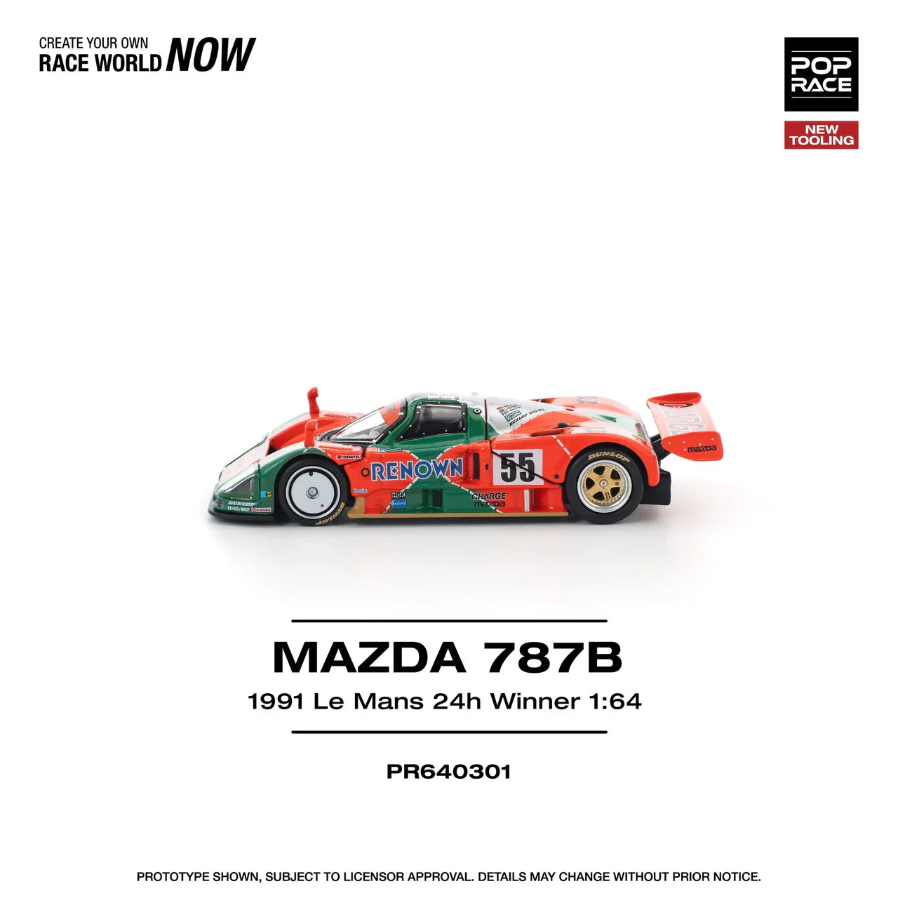 Pop Race - Mazda 787B, vainqueur des 24 Heures du Mans 1991 - Échelle 1/64 PR64-301