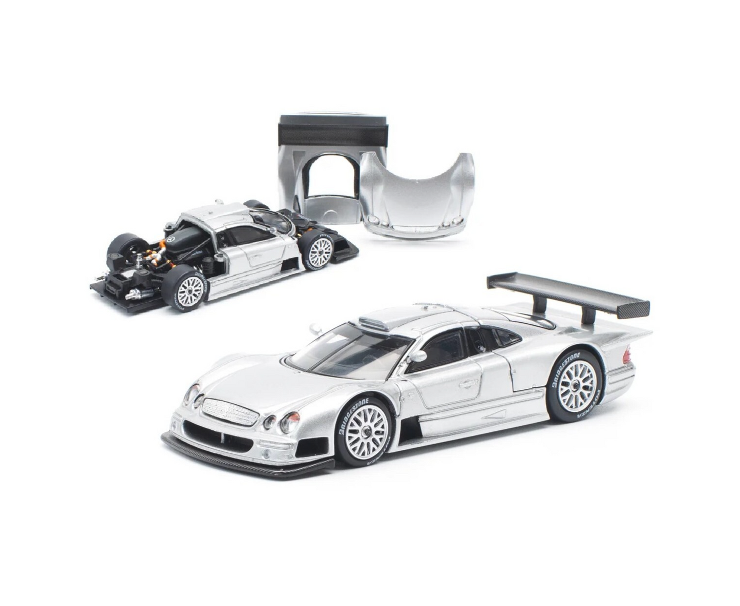 Pop Race - Mercedes-Benz CLK AMG GTR (Silver) Street Version - Pop Race - Scala 1/64 PR64-158