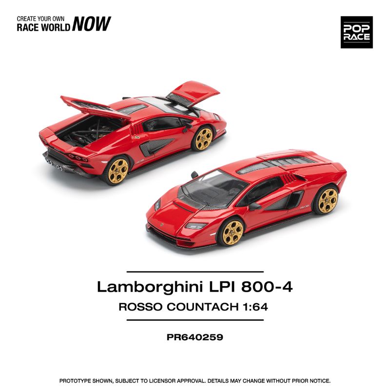 Lamborghini ランボルギーニ RWD LP盤 Pop Race - Lamborghini Countach LPI 800-4 Red - Scale 1/64 PR64